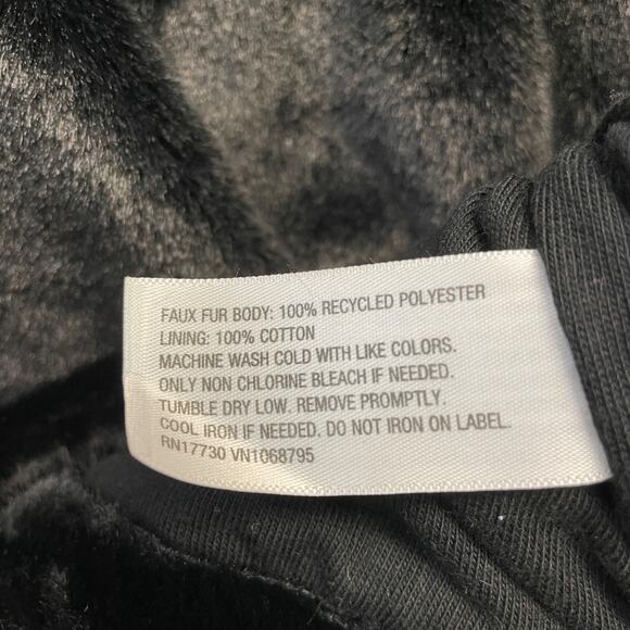 A New Day Women's Faux Fur Long Sleeve Zip Up Jacket Black Size XS - Picture 3 of 4